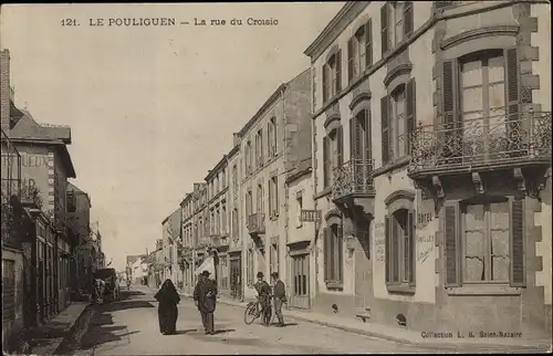 Ak Le Pouliguen Loire Atlantique, La rue du Croisic