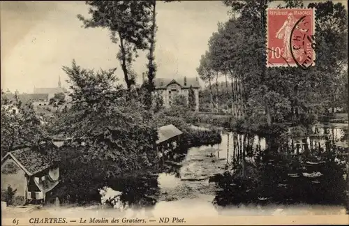 Ak Chartres Eure et Loir, Le Moulin des Graviers