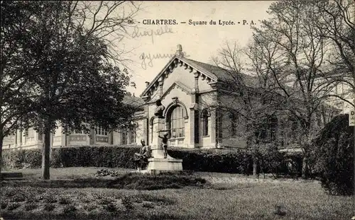 Ak Chartres Eure et Loir, Square du Lycee