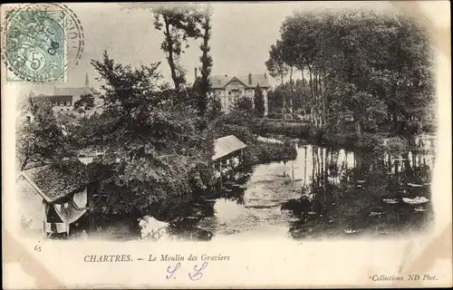 Ak Chartres Eure et Loir, Le Moulin des Graviers