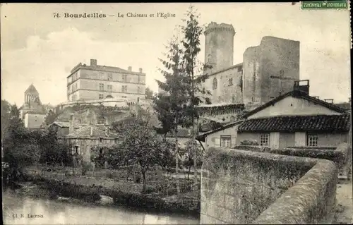 Ak Bourdeilles Dordogne, Le Chateau et l'Eglise