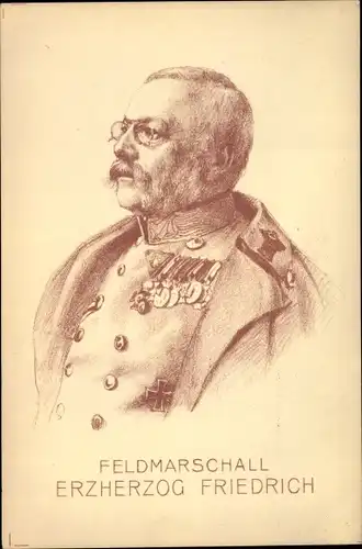 Künstler Ak Erzherzog Friedrich von Österreich-Teschen, Feldmarschall, Portrait
