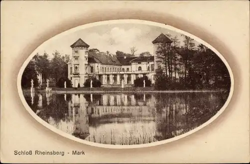 Passepartout Ak Rheinsberg in Brandenburg, Blick zum Schloss