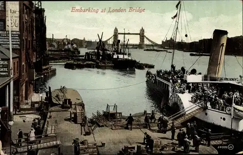 Ak London City England, Embarking at London Bridge