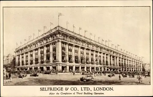 Ak London City, Selfridge & Co, After the Completion of Third Building Operation