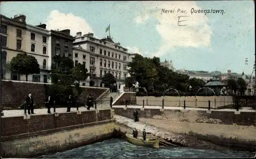 Ak Queenstown County Cork Irland, Naval Pier