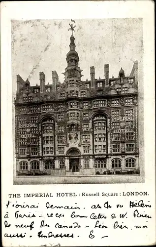 Ak London City England, The Imperial Hotel, Russel Square