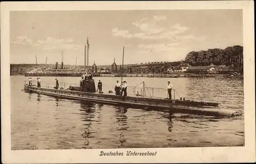 Ak Deutsches U Boot, U 3, Seeleute, Kaiserliche Marine