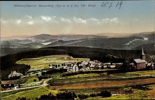 Ak Masserberg im Thüringer Schiefergebirge, Ort mit Umgebung