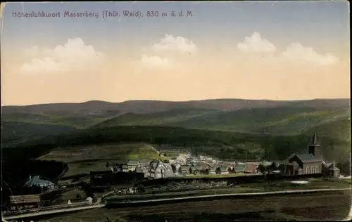 Ak Masserberg im Thüringer Schiefergebirge, Ort mit Umgebung