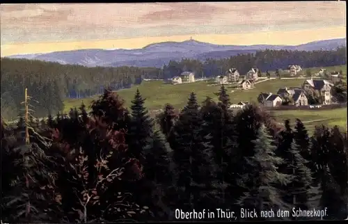 Künstler Ak Oberhof im Thüringer Wald, Blick nach dem Schneekopf