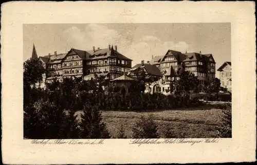 Präge Passepartout Ak Oberhof im Thüringer Wald, Schlosshotel, Hotel Thüringer Wald