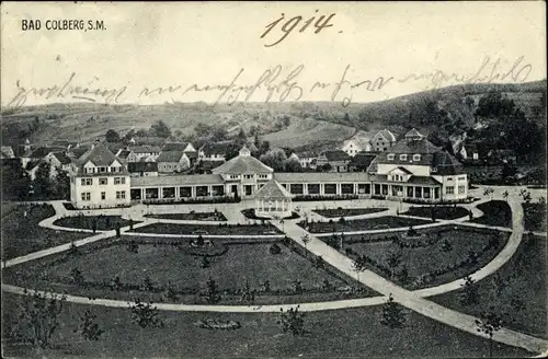 Ak Bad Colberg Heldburg in Thüringen, Parkanlage, Kurhaus