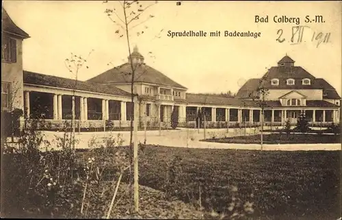 Ak Bad Colberg Heldburg in Thüringen, Sprudelhalle, Badeanlage, Kurhaus