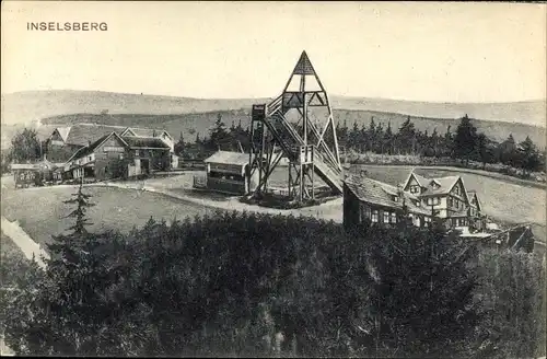 Ak Brotterode Trusetal, Preussischer Hof auf dem Inselsberg, Aussichtsturm