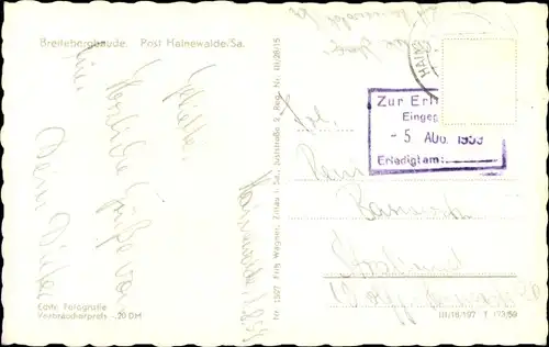 Ak Hainewalde Oberlausitz, Breitebergbaude