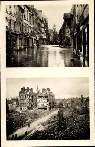 Ak Caen Calvados, La rue Saint Jean eprouvee par les inondations, Janvier 1926