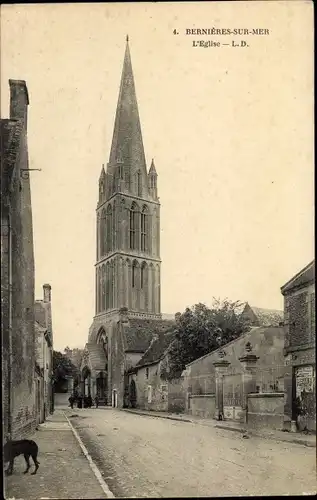 Ak Bernieres sur Mer Calvados, L'Eglise