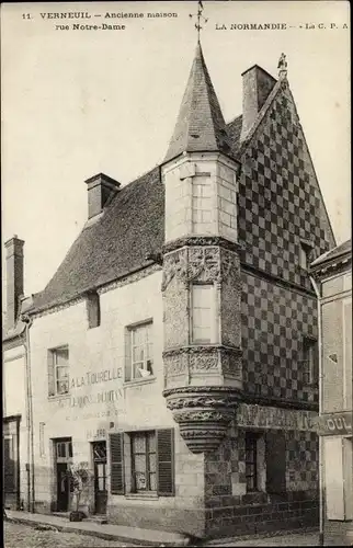 Ak Verneuil Eure, Ancienne maison, rue Notre Dame