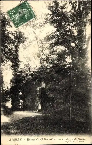 Ak Avrilly Eure, Ruines du Chateau Fort, Le Corps de Garde