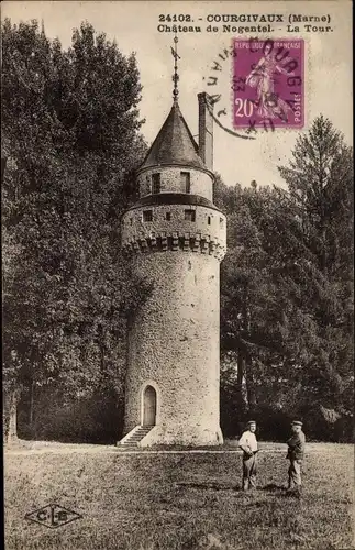Ak Courgivaux Marne, Chateau de Nogental, La Tour