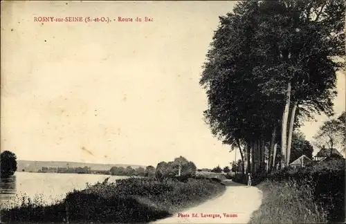 Ak Rosny sur Seine Yvelines, Route du Bac