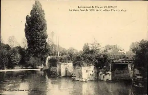 Ak Villennes Yvelines, Le Vieux Pont