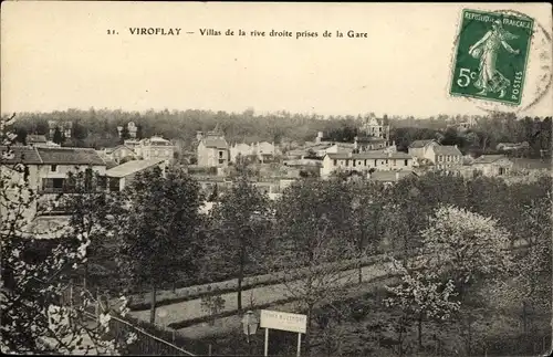 Ak Viroflay Yvelines, Villas de la rive droite prises de la Gare
