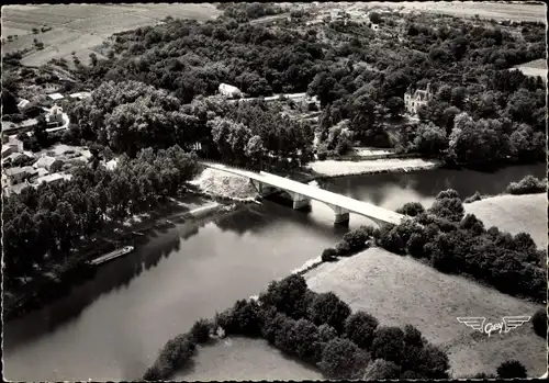 Ak Portillon en Vertou, Le Pont sur la Sevre a gauche, Chateau de la Mouziere