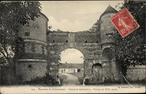 Ak Châteauneuf Eure et Loir, Ferme de Guilandru, Portail