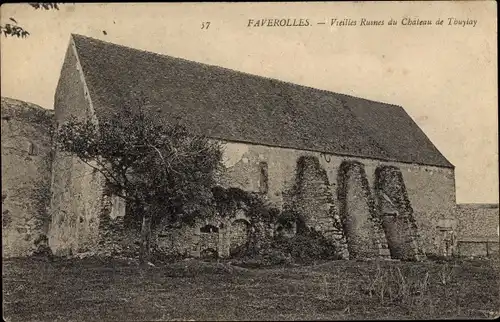 Ak Faverolles Eure et Loir, Vieilles Ruines du Chateau