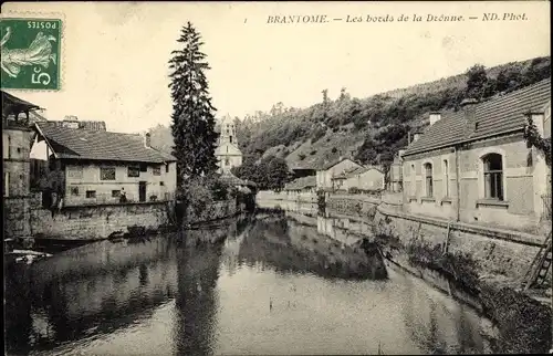 Ak Brantôme Dordogne, Les bords de la Dronne