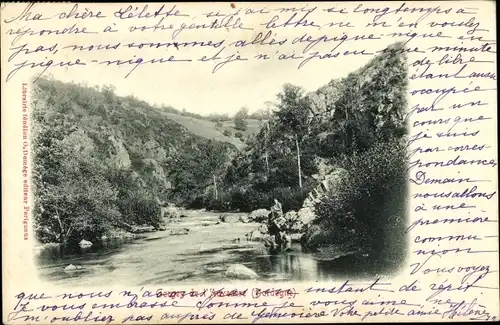 Ak Dordogne, Landschaft, Flusspartie