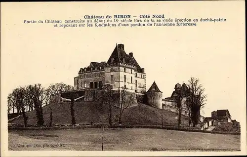 Ak Vergt de Biron Dordogne, Chateau, cote Nord