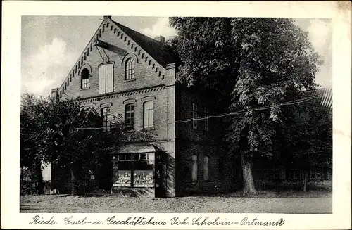 Ak Riede in Niedersachsen, Gast und Geschäftshaus von Joh. Schobin Ortmann
