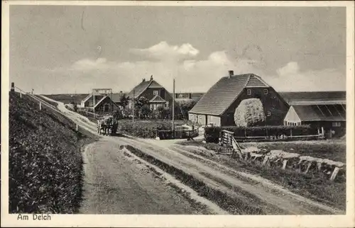 Ak Eckwarderhörne in Niedersachsen, Restauration und Cafe, Außenansicht, Am Deich