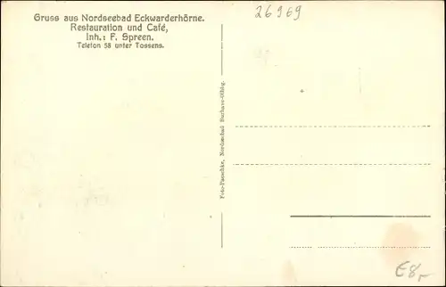 Ak Eckwarderhörne in Niedersachsen, Restauration und Cafe, Außenansicht, Am Deich