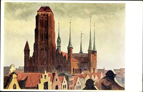 Künstler Ak Hellingrath, Berth, Gdańsk Danzig, Marienkirche