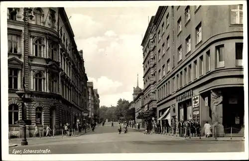 Ak Cheb Eger Reg. Karlsbad, Schanzstraße