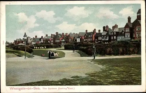 Ak Westgate on Sea South East England, The Gardens