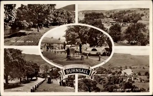 Ak Burnsall North Yorkshire, General View, The River Walk