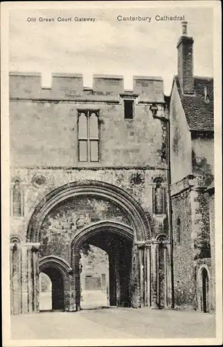 Ak Canterbury Kent England, Old Green Court Gateway, Cathedral