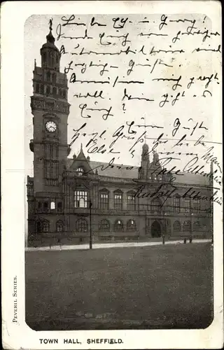 Ak Sheffield Yorkshire England, Town Hall