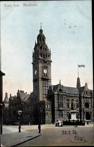 Ak Sheffield Yorkshire England, Town Hall