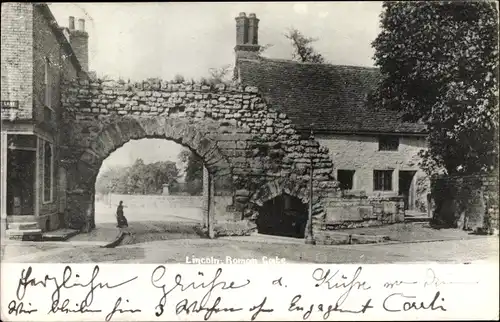 Ak Lincoln East Midlands England, Roman Gate