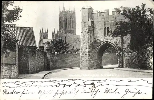 Ak Lincoln East Midlands England, Gate, Cathedrale