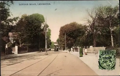 Ak Leicester East Midlands England, London Road