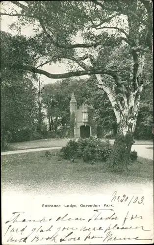 Ak Leicester East Midlands England, Garendon Park, Entrance Lodge