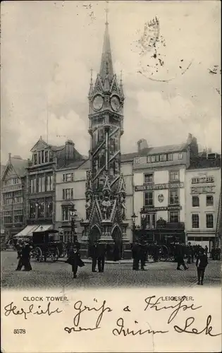 Ak Leicester East Midlands England, Clock Tower