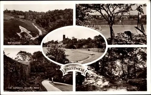 Ak Prestwich North West England, The Clough, St Marys Park, The Gardens, Phillips Park